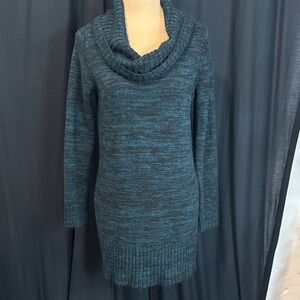 AB Studio Blue/green  Cowl Neck Sweater